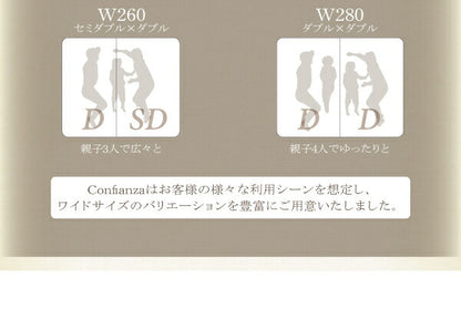 家族で寝られるホテル風モダンデザインベッド Confianza コンフィアンサ 天然ラテックス入り国産ポケットコイルマットレス付き シングル 送料無料