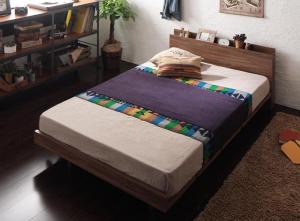 【新商品】組立設置付き 棚・コンセント付きモダンデザインローベッド Tschues チュース プレミアムポケットコイルマットレス付き フルレイアウト クイーン(Q×1) フレーム幅160 送料無料