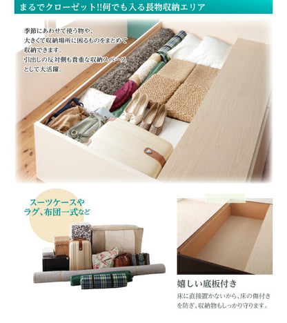 【新商品】組立設置付 日本製_棚・コンセント付き_大容量チェストベッド Auxilium アクシリム ベッドフレームのみ ダブル 送料無料