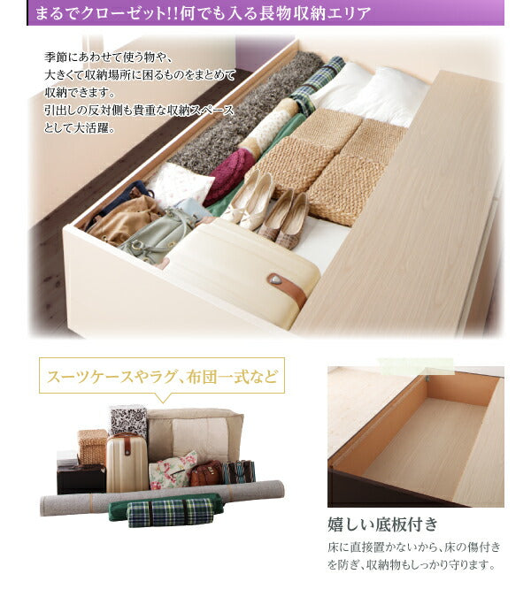 【新商品】組立設置付 日本製_棚・コンセント付き_大容量チェストベッド Spatium スパシアン ベッドフレームのみ シングル 送料無料