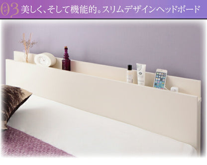 【新商品】組立設置付 日本製_棚・コンセント付き_大容量チェストベッド Spatium スパシアン ベッドフレームのみ ダブル 送料無料