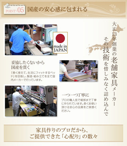 組立設置付 日本製_ヘッドレス大容量コンパクトチェストベッド Creacion クリージョン 薄型プレミアムポケットコイルマットレス付き シングル ショート丈 送料無料