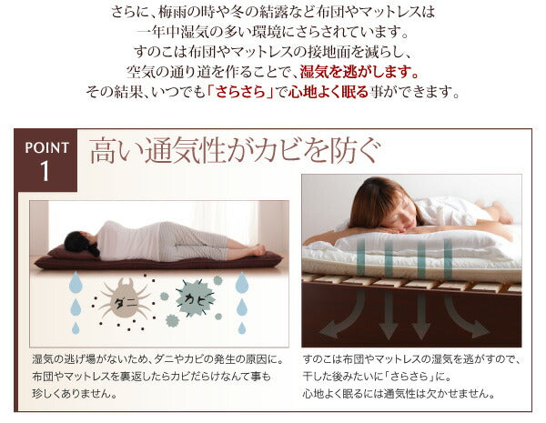 【新商品】お客様組立 日本製_棚・コンセント付き大容量すのこチェストベッド Salvato サルバト 薄型プレミアムボンネルコイルマットレス付き セミシングル 送料無料
