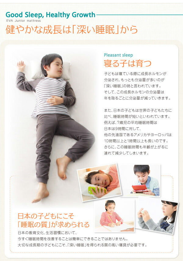 子どもの睡眠環境を考えた 安眠マットレス 薄型・軽量・高通気　ジュニア ボンネルコイル EVA エヴァ セミシングル レギュラー丈 送料無料 - 【公式】allecore(アレコレ) 家具インテリア・生活雑貨のオンライン通販