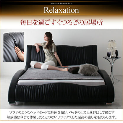【新商品】組立設置付き モダンデザイン・高級レザー・デザイナーズベッド Formare フォルマーレ 国産カバーポケットコイルマットレス付き セミダブル 送料無料