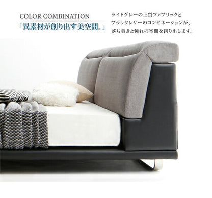 リクライニング機能付き・モダンデザインローベッド Neptuno ネプトゥーノ マルチラススーパースプリングマットレス付き ダブル 送料無料