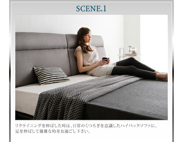 【新商品】組立設置付き リクライニング機能付き・モダンデザインローベッド Neptuno ネプトゥーノ プレミアムポケットコイルマットレス付き ダブル 送料無料