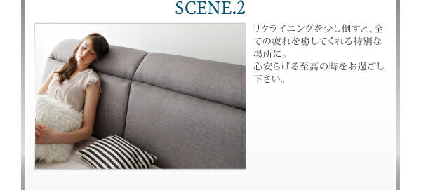 【新商品】組立設置付き リクライニング機能付き・モダンデザインローベッド Neptuno ネプトゥーノ スタンダードポケットコイルマットレス付き ダブル 送料無料