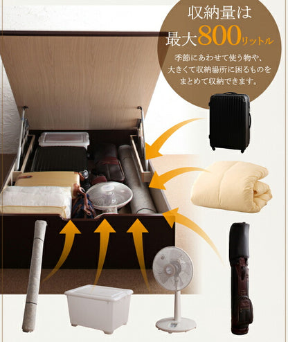 【新商品】組立設置付 美草・日本製_大容量畳跳ね上げベッド Komero コメロ シングル 深さレギュラー 送料無料