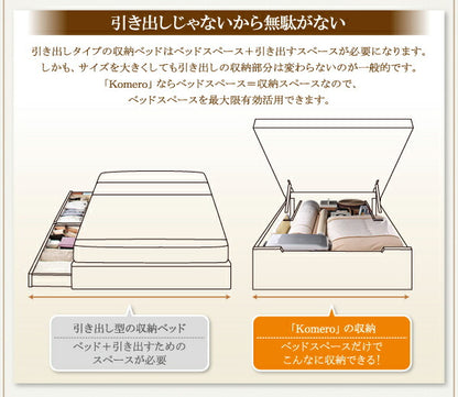 組立設置付 美草・日本製_大容量畳跳ね上げベッド Komero コメロ セミダブル 深さレギュラー