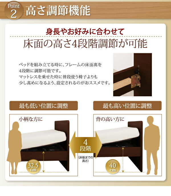 お客様組立 シンプル電動ベッド ラクティータ ウレタンマットレス付き 1モーター シングル 送料無料