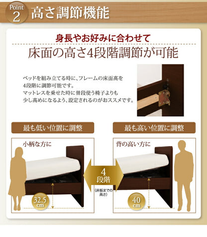お客様組立 シンプル電動ベッド ラクティータ ウレタンマットレス付き 2モーター シングル 送料無料