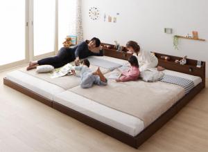 【新商品】棚・照明・コンセント付ロング丈連結ベッド JointLong ジョイント・ロング ボンネルコイルマットレス付き キング ロング丈 送料無料