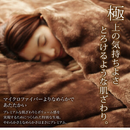 プレミアムマイクロファイバー贅沢仕立てのとろける毛布・パッド gran+ グランプラス 2枚合わせ毛布・パッド一体型ボックスシーツセット 発熱わた入り シングル 送料無料