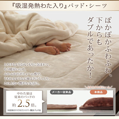 プレミアムマイクロファイバー贅沢仕立てのとろける毛布・パッド gran+ グランプラス 2枚合わせ毛布・パッドセット 発熱わた入り ダブル 送料無料