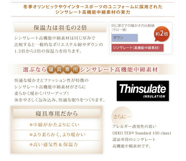 9色から選べる！　洗える抗菌防臭　シンサレート高機能中綿素材入り掛け布団 ダブル 送料無料