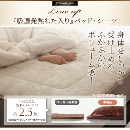 プレミアムマイクロファイバー贅沢仕立てのとろけるパッドシーツ gran+ グランプラス  パッド一体型ボックスシーツ クイーン 送料無料