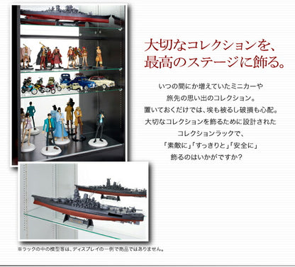 【新商品】コレクションラック ワイド 本体 引き戸タイプ 背面ミラー2枚セット 奥行29 送料無料