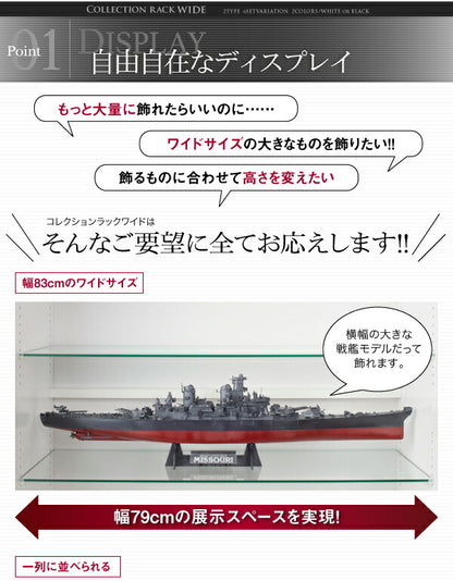 【新商品】コレクションラック ワイド 本体 引き戸タイプ 背面ミラー2枚セット 奥行29 送料無料