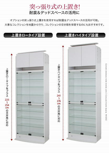 【新商品】コレクションラック ワイド 本体 両開きタイプ 背面ミラー1枚セット 奥行29 送料無料