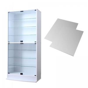 【新商品】コレクションラック ワイド 本体 両開きタイプ 背面ミラー2枚セット 奥行29 送料無料