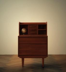 【新商品】天然木チーク材北欧アンティーク風リビング収納シリーズ amulet アミュレット その他（デスク） ライティングデスク W70 送料無料