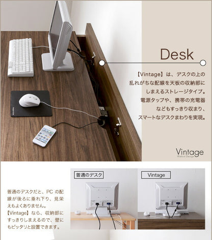 【新商品】ウォールナットデザインシステムデスク Vintage ヴィンテージ W120 送料無料