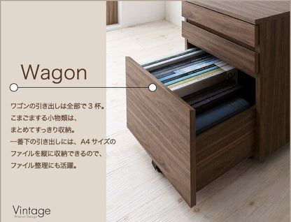 【新商品】ウォールナットデザインシステムデスク Vintage ヴィンテージ W120 送料無料