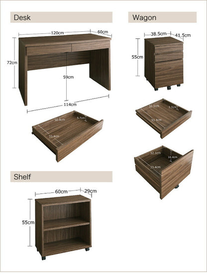 【新商品】ウォールナットデザインシステムデスク Vintage ヴィンテージ W120 送料無料