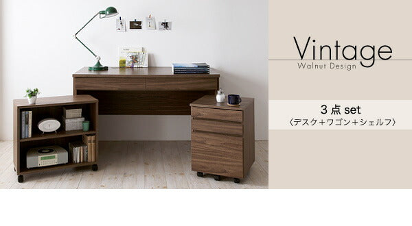 【新商品】ウォールナットデザインシステムデスク Vintage ヴィンテージ W120 送料無料