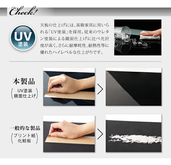 【新商品】鏡面仕上げ アーバンモダンデザインこたつテーブル VADIT バディット 5尺長方形(80×150cm) 送料無料