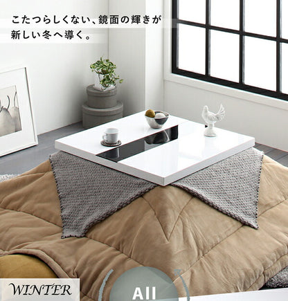 【新商品】鏡面仕上げ アーバンモダンデザインこたつテーブル VADIT バディット 正方形(75×75cm) 送料無料