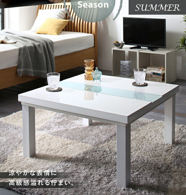 【新商品】鏡面仕上げ アーバンモダンデザインこたつテーブル VADIT バディット 正方形(75×75cm) 送料無料