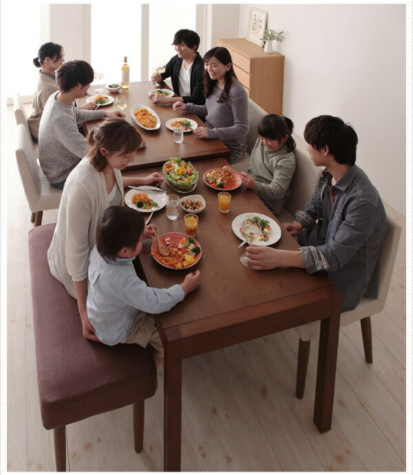 【新商品】組立設置付き スライド伸縮テーブルダイニング Gride グライド ベンチ 2P 送料無料