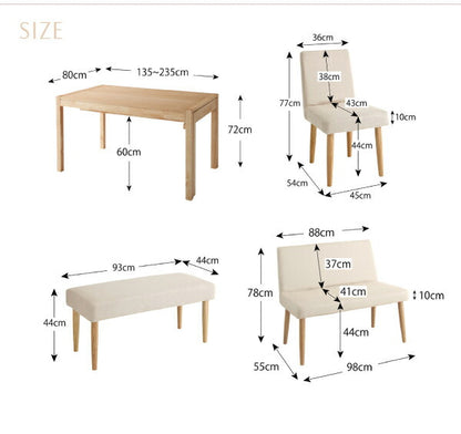 【新商品】組立設置付き スライド伸縮テーブルダイニング Gride グライド ベンチ 2P 送料無料