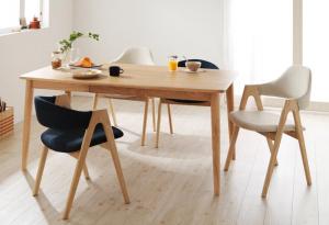 【新商品】組立設置付き 天然木タモ無垢材ダイニング Cyfri シフリ 5点セット(テーブル+チェア4脚) ハイタイプ・ロータイプミックス W150 送料無料