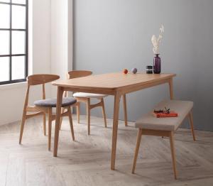 【新商品】組立設置付き 北欧デザイナーズダイニングセット Cornell コーネル 4点セット(テーブル+チェア2脚+ベンチ1脚) W150 送料無料