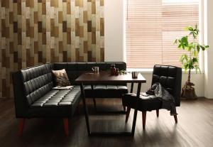 【新商品】組立設置付き ヴィンテージスタイル・リビングダイニングセット CISCO シスコ 4点セット(テーブル+ソファ1脚+アームソファ1脚+チェア1脚) 右アーム W120 送料無料