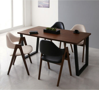 【新商品】組立設置付き 天然木ウォールナットモダンデザインダイニング Wyrd ヴィールド 4点セット(テーブル+チェア2脚+ベンチ1脚) W120 送料無料