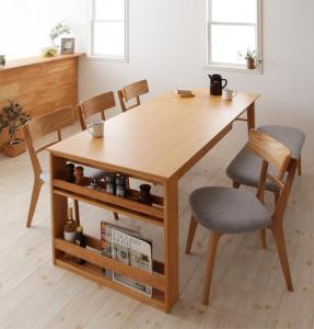 【新商品】組立設置付き 天然木オーク材エクステンションダイニング Festia フェスティア 6点セット(テーブル+チェア4脚+ベンチ1脚) W120-180 送料無料