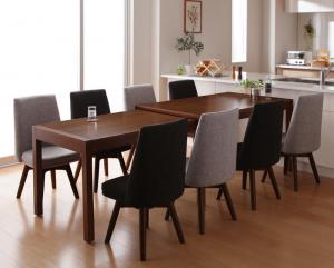 【新商品】組立設置付き スライド伸縮テーブルダイニング S-free エスフリー 9点セット(テーブル+チェア8脚) W135-235 送料無料