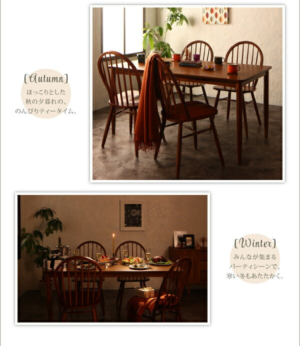 【新商品】組立設置付き アンティーク調ウィンザーチェアダイニング【Oakham】オーカム/ウォールナット材テーブル(W150) 送料無料