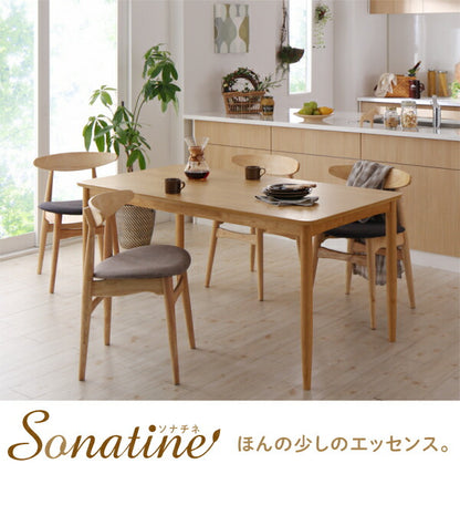 天然木オーク材　北欧デザイン　ダイニングセット Sonatine ソナチネ 5点セット(テーブル+チェア4脚) W150 送料無料