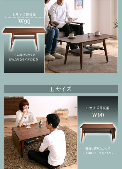 【新商品】天然木北欧デザイン伸長式エクステンションローテーブル Noyie ノイエ W60-90 送料無料