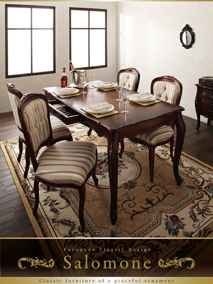 【新商品】ヨーロピアンクラシックデザイン アンティーク調ダイニング Salomone サロモーネ ダイニングチェア 1脚 肘あり アームタイプ 送料無料