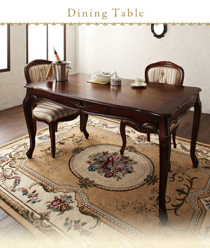 【新商品】ヨーロピアンクラシックデザイン アンティーク調ダイニング Salomone サロモーネ ダイニングテーブル W135 送料無料