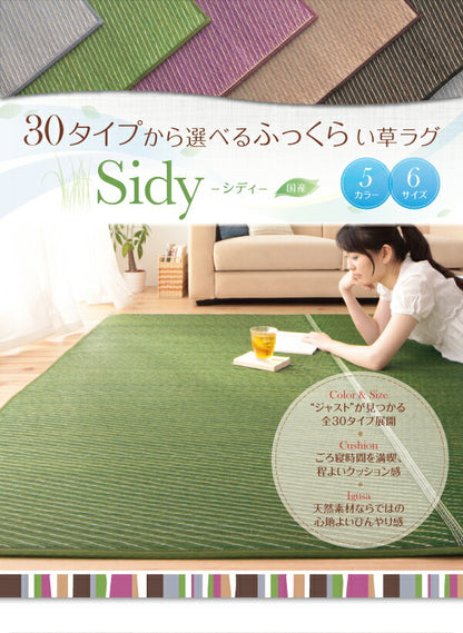 30タイプから選べる国産ふっくらい草ラグ Sidy シディ 191×250cm 送料無料