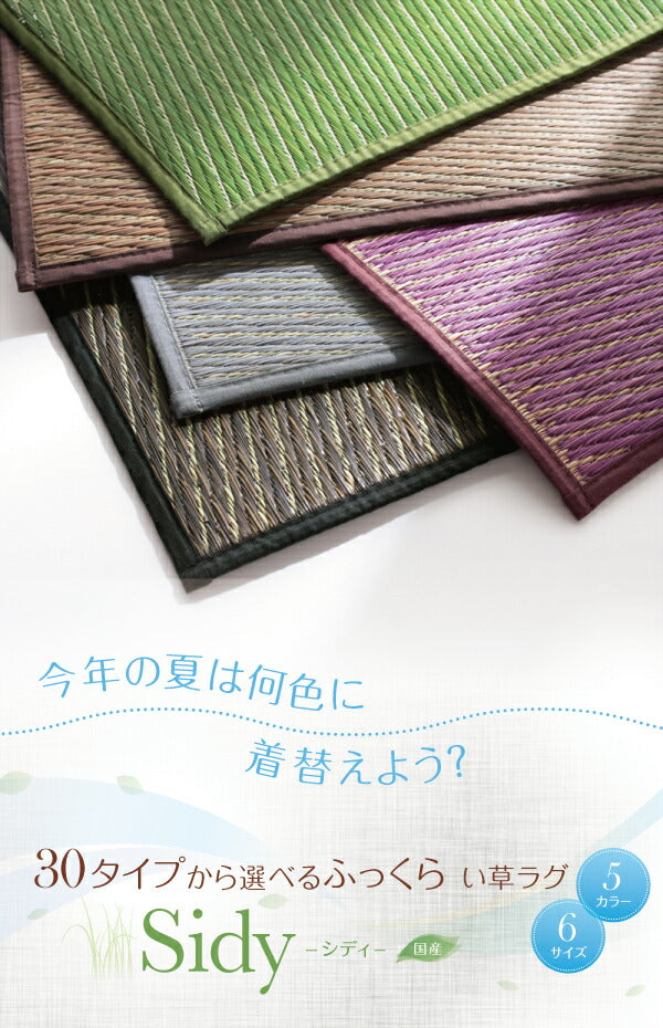 30タイプから選べる国産ふっくらい草ラグ Sidy シディ 140×200cm 送料無料