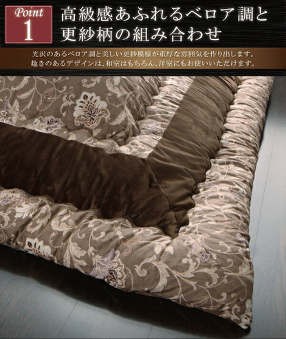 更紗模様こたつ布団 こたつ用掛け布団 正方形(75×75cm)天板対応 送料無料
