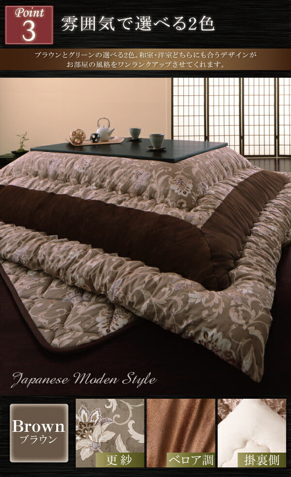 更紗模様こたつ布団 こたつ用掛け布団 4尺長方形(80×120cm)天板対応 送料無料
